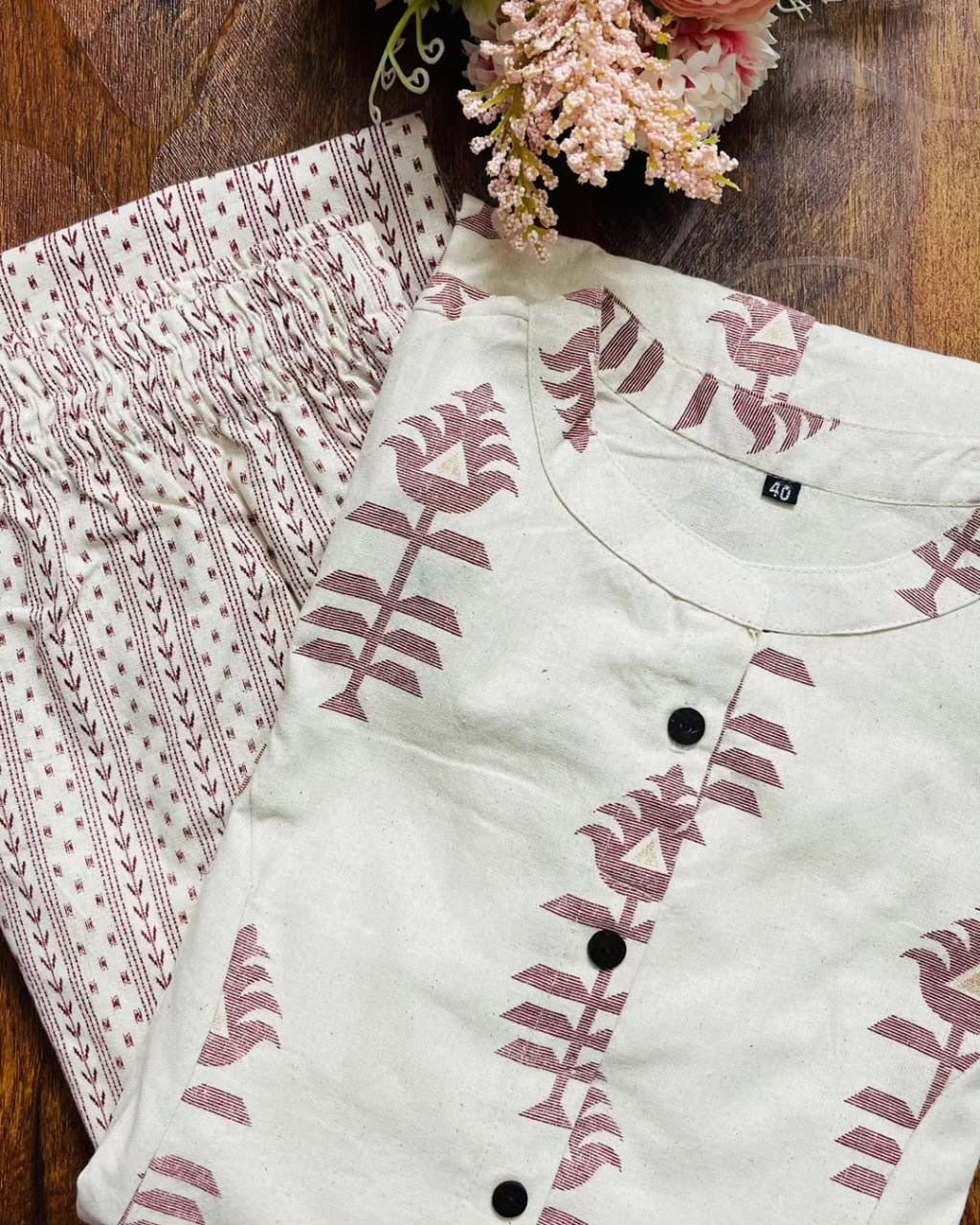 🌸 Premium Cotton Kurti Palazzo Set 🌸