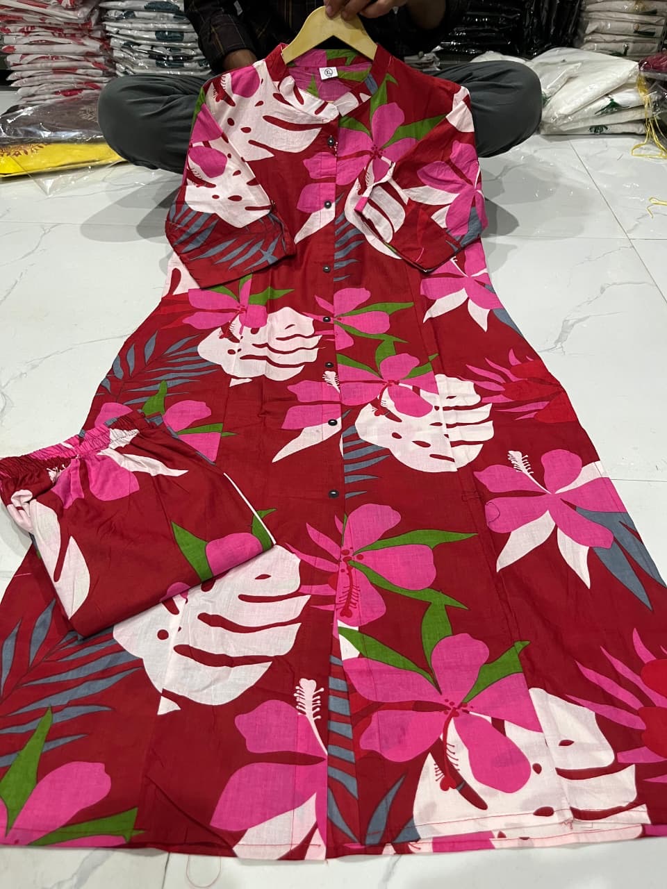 🌸 Premium Cotton Kurti Palazzo Set 🌸