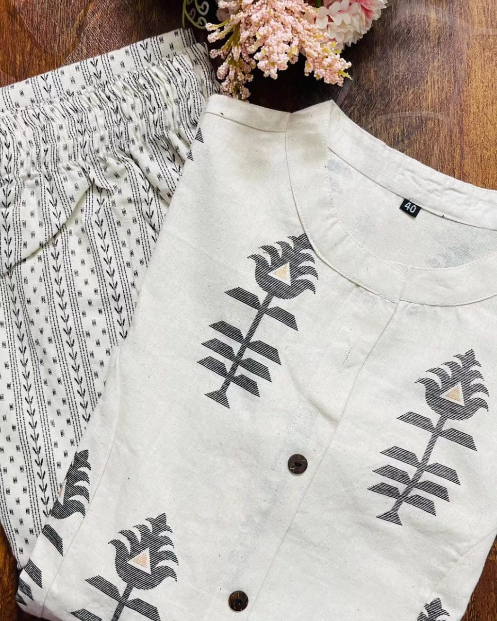 🌸 Premium Cotton Kurti Palazzo Set 🌸